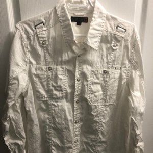 G by Guess white pleated shirt